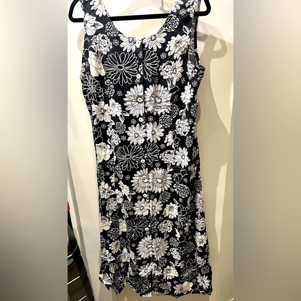 Koret Black and White Floral Patterned Dress